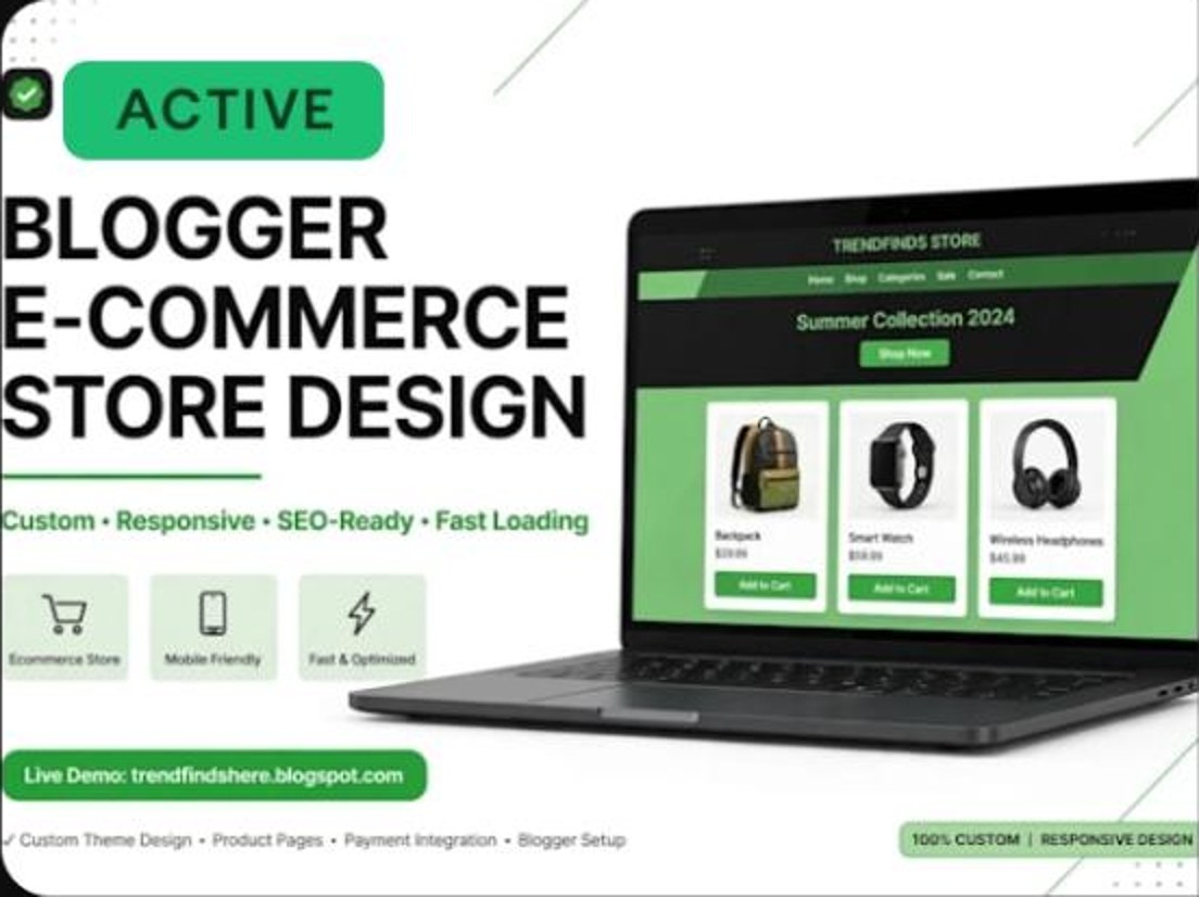 TrendFinds Blogger e-commerce store design
